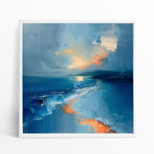 Donegal Coastal Impressionist Blue Landscape Wall Art | Perfect Ocean Home Decor