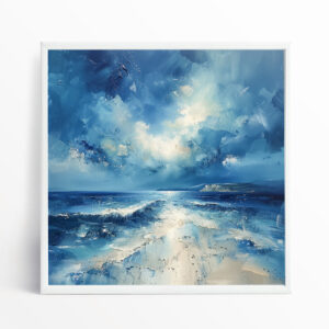 Donegal Coastal Abstract Blue Art for Living Room | Elegant Canvas Print