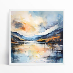 Coniston Water Abstract Blue Art Living Room Wall Art | Lakescape Home Decor