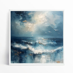 Donegal Seaside Abstract Blue Art for Living Room | Modern Ocean Canvas Print