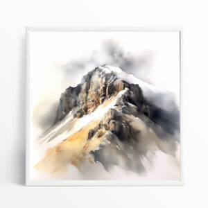 Scafell Watercolour Grey Tones Living Room Wall Art | Mountain View Home Decor