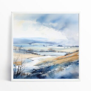 Sussex Impressionist Blue Warm Tones Living Room Wall Art | Home Decor