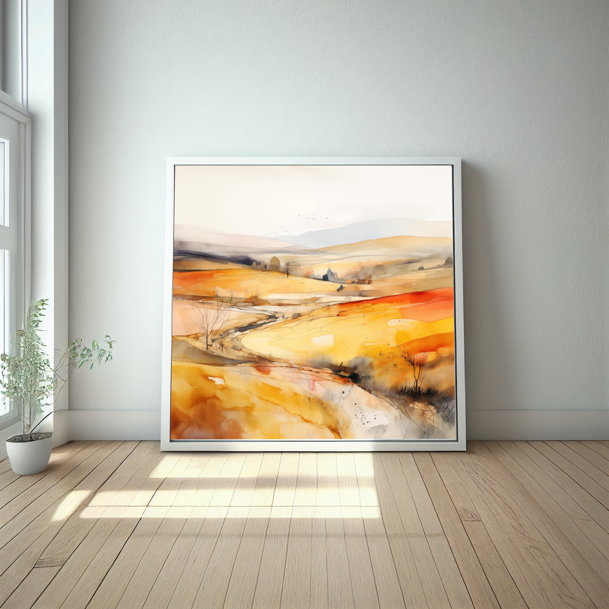 Southdowns Abstract Warm Tones Living Room Wall Art | Earth Tones Home Decor -