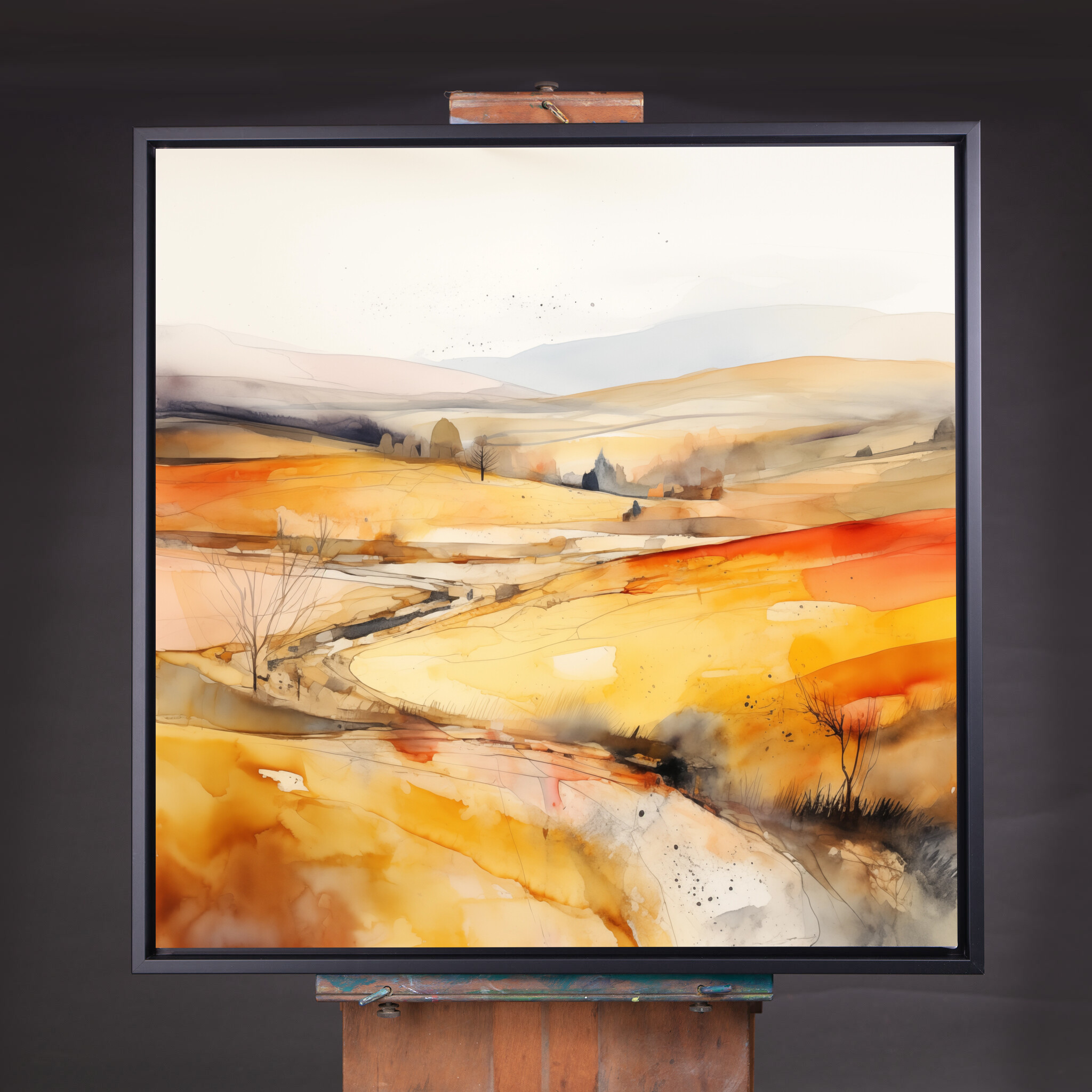 Southdowns Abstract Warm Tones Living Room Wall Art | Earth Tones Home Decor - CBF