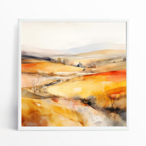 Southdowns Abstract Warm Tones Living Room Wall Art | Earth Tones Home Decor