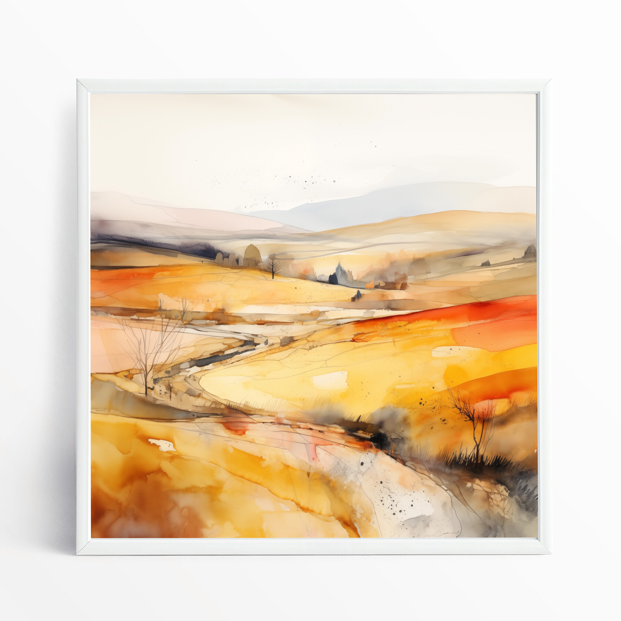 Southdowns Abstract Warm Tones Living Room Wall Art | Earth Tones Home Decor