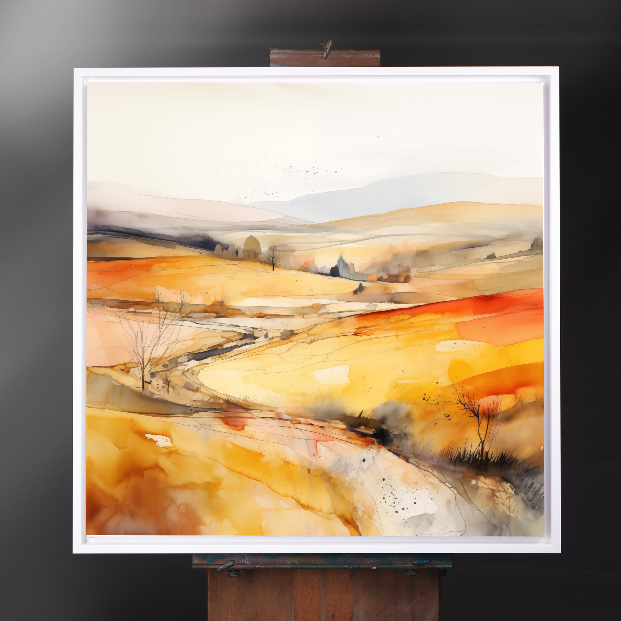 Southdowns Abstract Warm Tones Living Room Wall Art | Earth Tones Home Decor - CWF