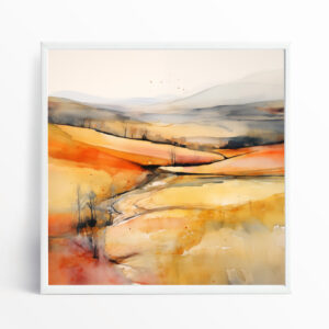 Southdowns Impressionist Landscape Warm Tones Living Room Wall Art | Canvas Print