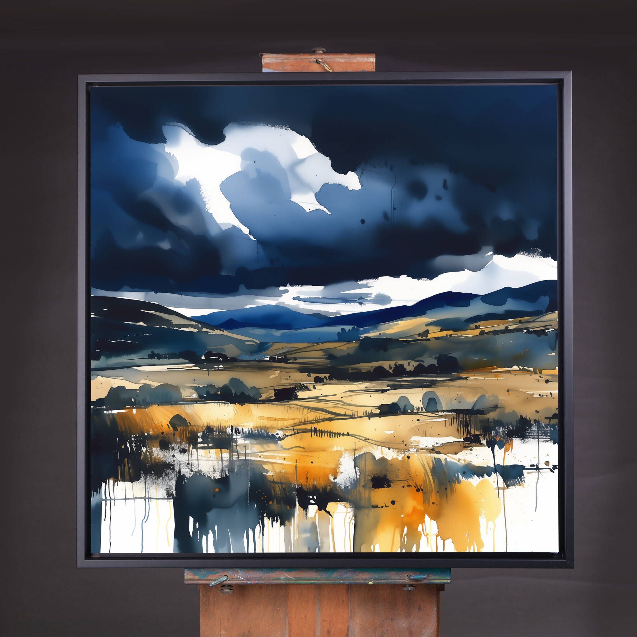 Sussex Abstract Landscape Warm Tones Living Room Wall Art | Canvas Print - CBF