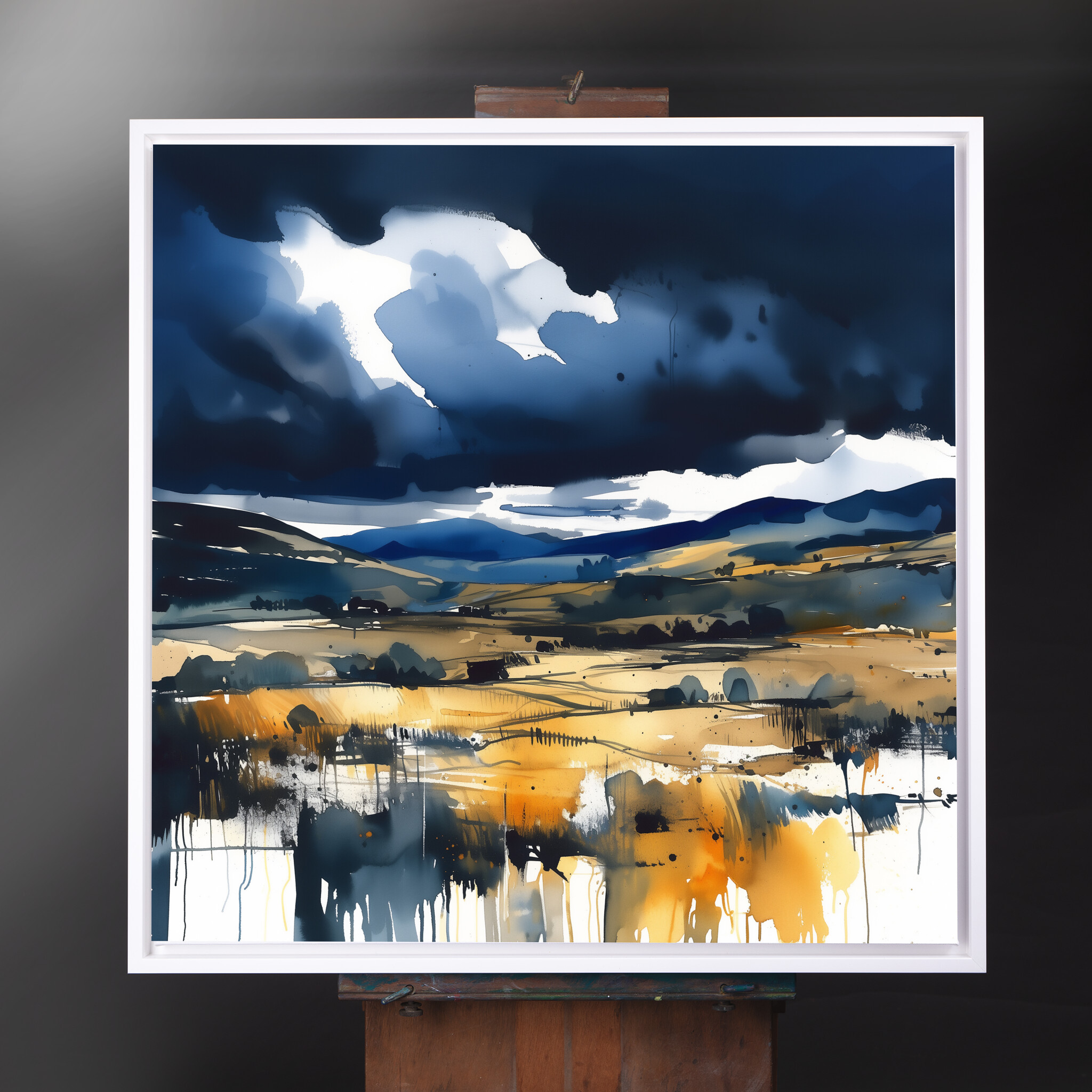 Sussex Abstract Landscape Warm Tones Living Room Wall Art | Canvas Print - CWF