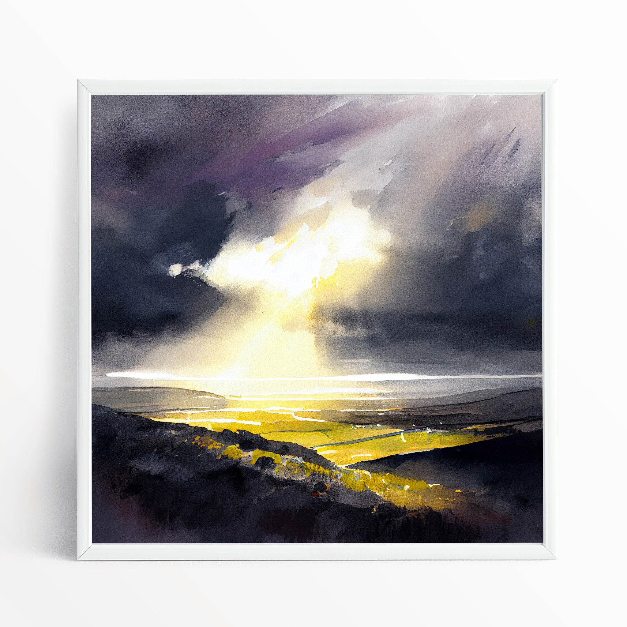 Exmoor Impressionist Landscape Purple Hues Living Room Wall Art | Canvas Print