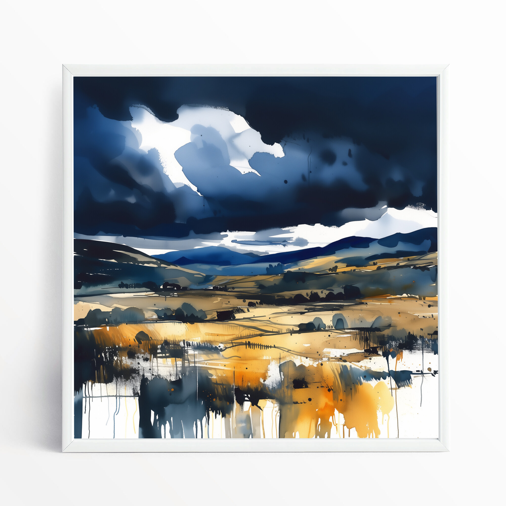 Sussex Abstract Landscape Warm Tones Living Room Wall Art | Canvas Print