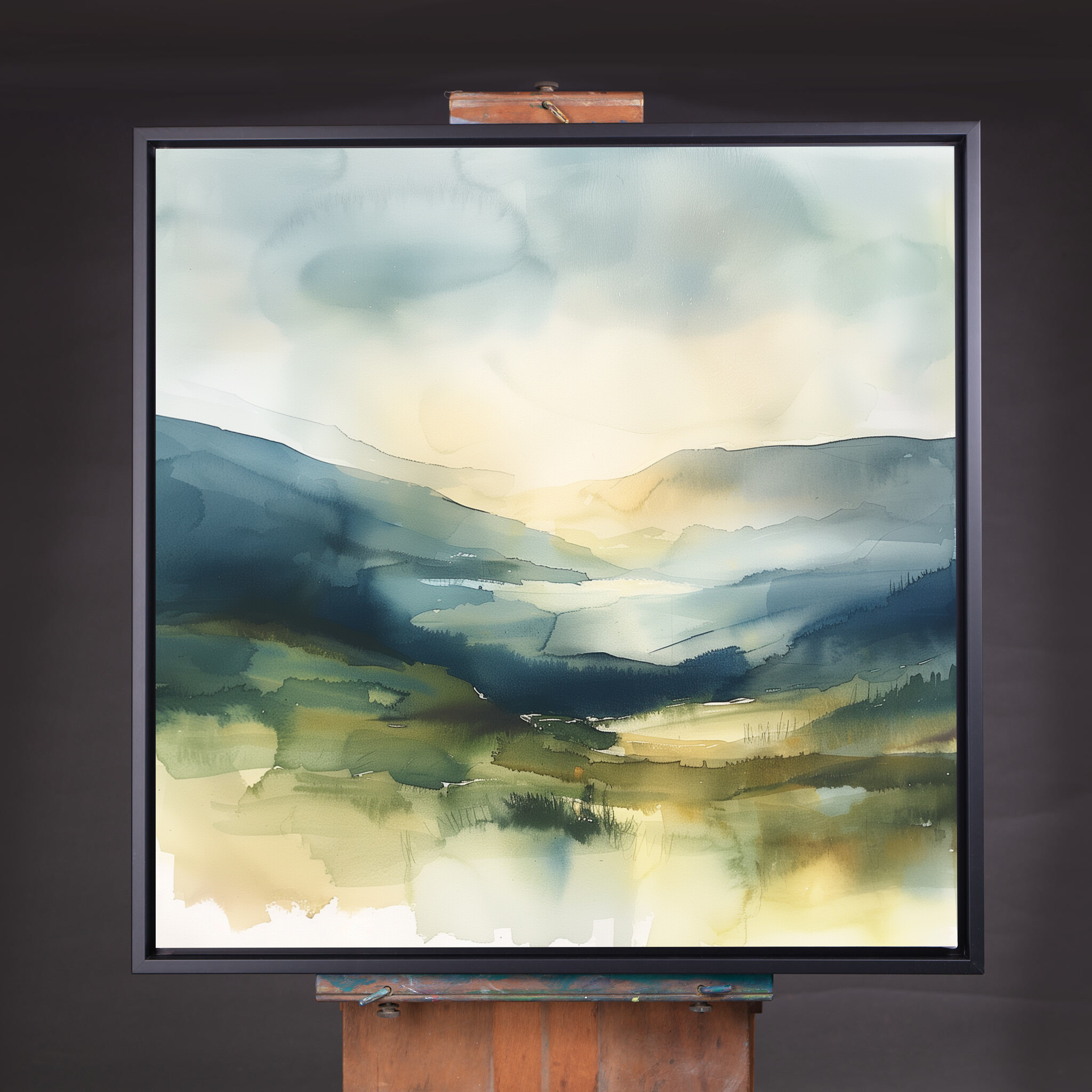 Lake District Abstract Warm Tones Living Room Wall Art | Tranquil Landscape Home Decor - CBF