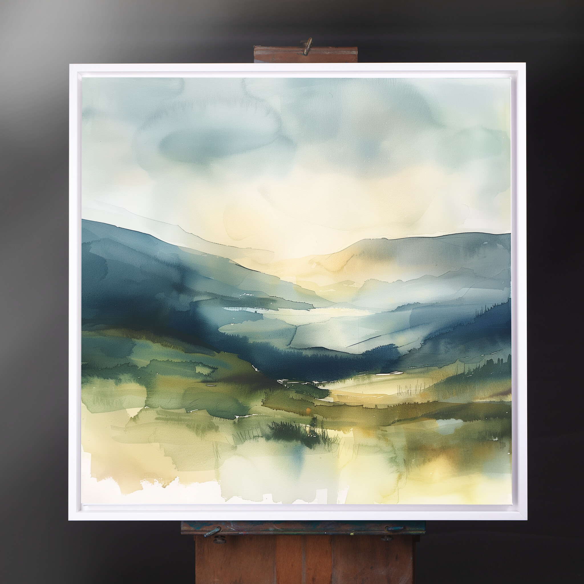 Lake District Abstract Warm Tones Living Room Wall Art | Tranquil Landscape Home Decor - CWF