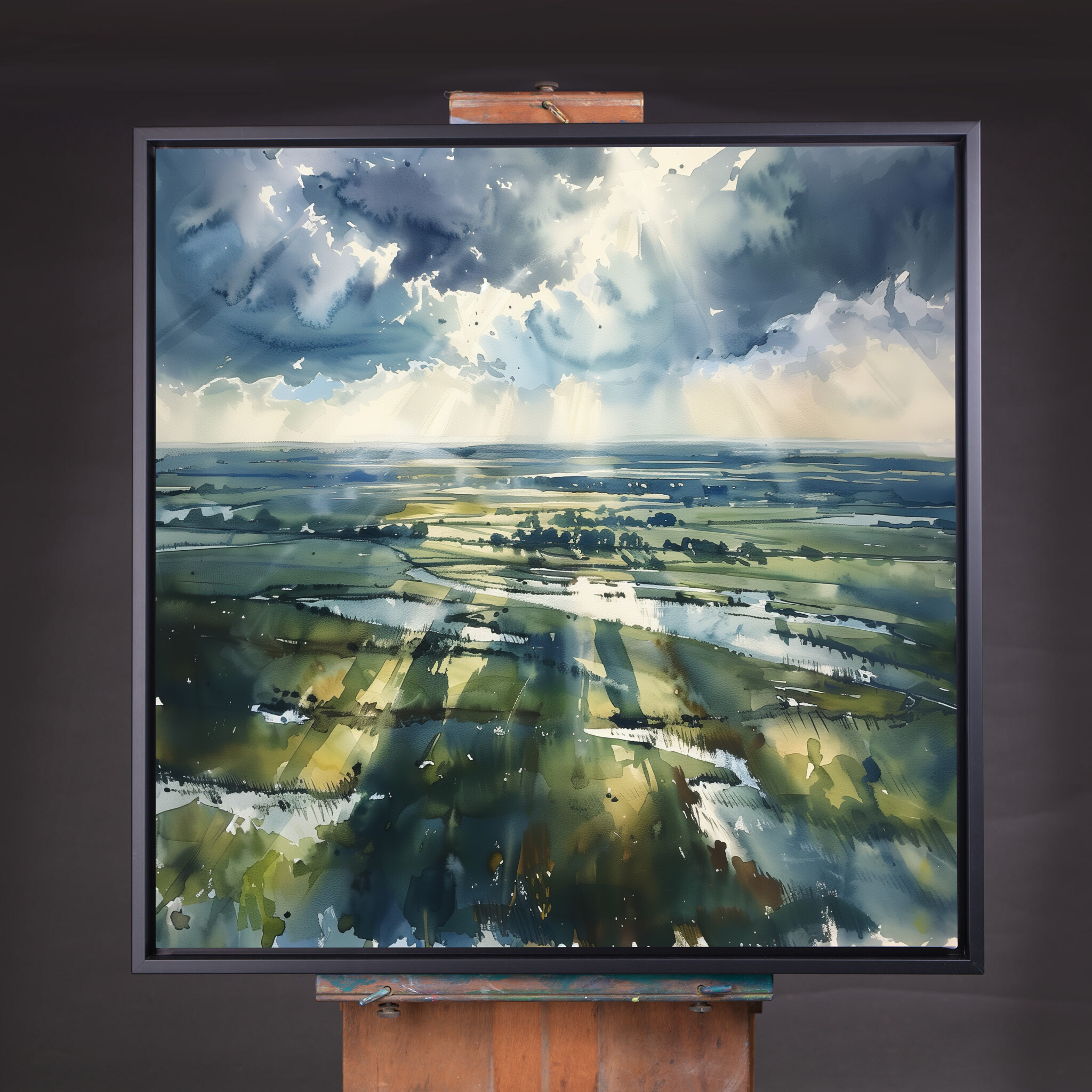 Southdowns Sussex Impressionist Green Blue Living Room Wall Art | Canvas Print Decor - CBF