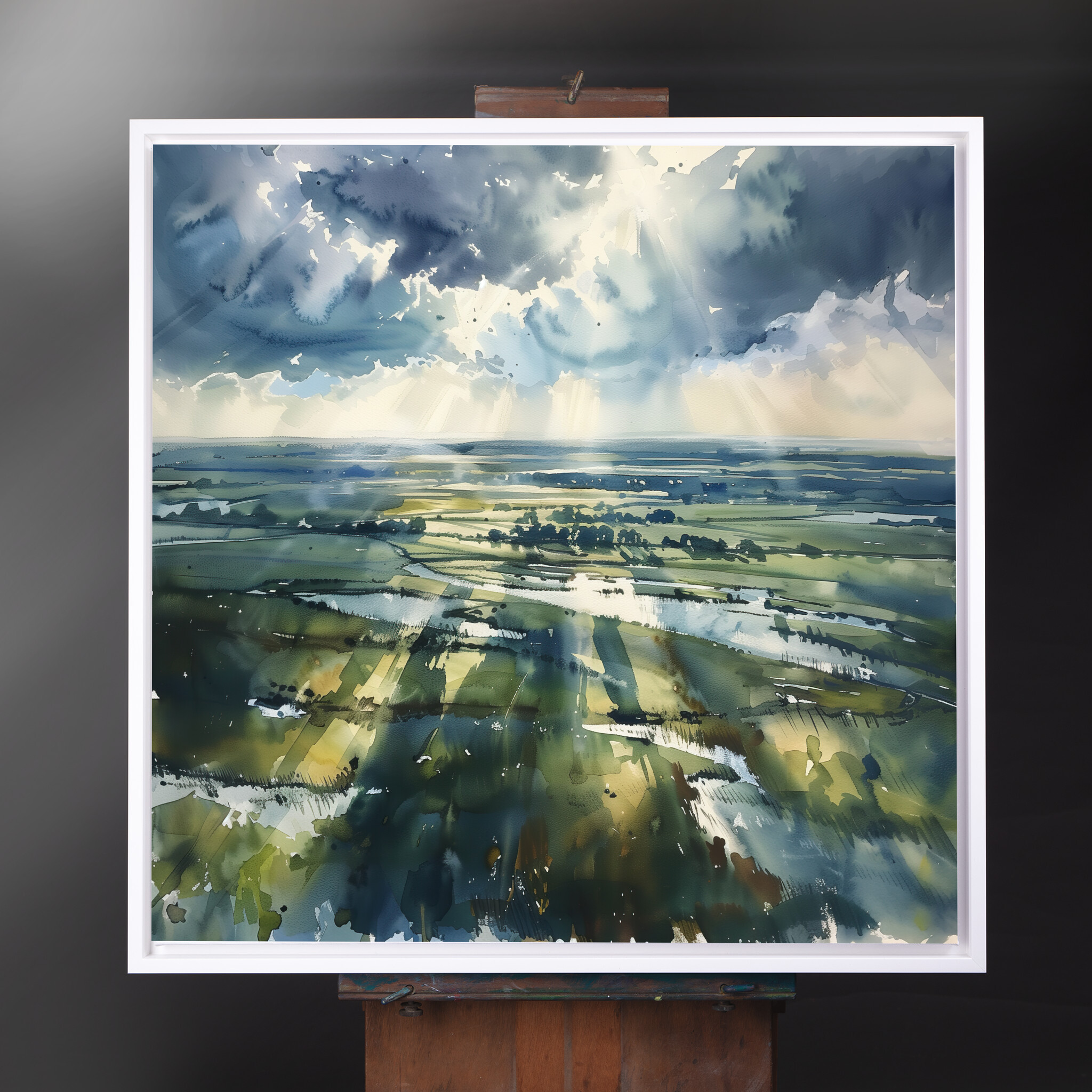 Southdowns Sussex Impressionist Green Blue Living Room Wall Art | Canvas Print Decor - CWF