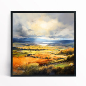 Southdowns Impressionist Landscape Warm Tones Bedroom Decor | Canvas Wall Art - BFP