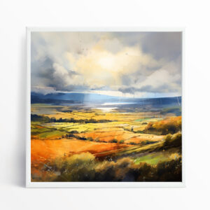 Southdowns Impressionist Landscape Warm Tones Bedroom Decor | Canvas Wall Art