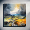 Yorkshire Dales Impressionist Landscape Living Room Wall Art | Grey Tones Decor