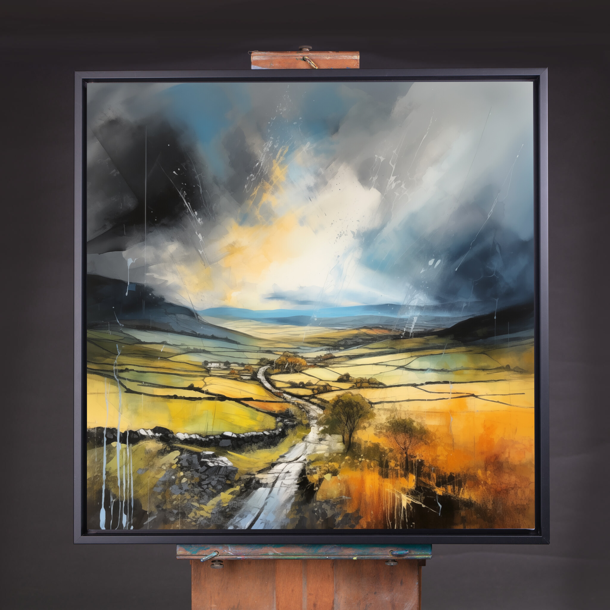 Yorkshire Dales Impressionist Landscape Wall Art | Warm Tones Living Room Decor Canvas Print - CBF