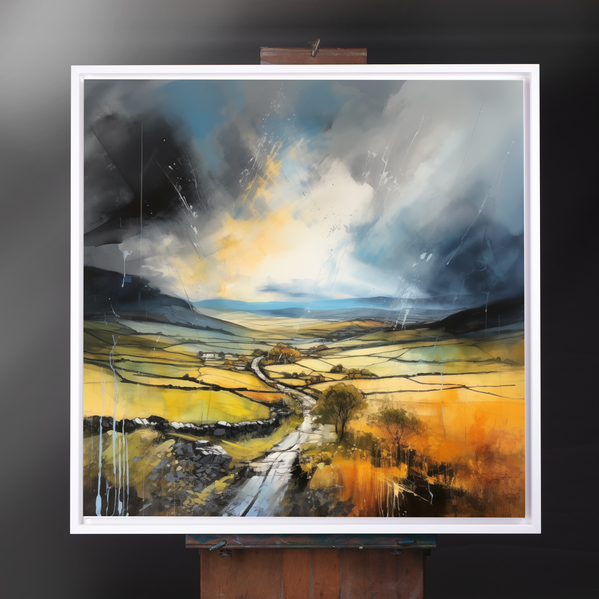 Yorkshire Dales Impressionist Landscape Wall Art | Warm Tones Living Room Decor Canvas Print - CWF