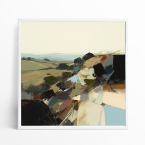 Cornwall Abstract Landscape Earth Tones Living Room Wall Art | Modern Home Decor