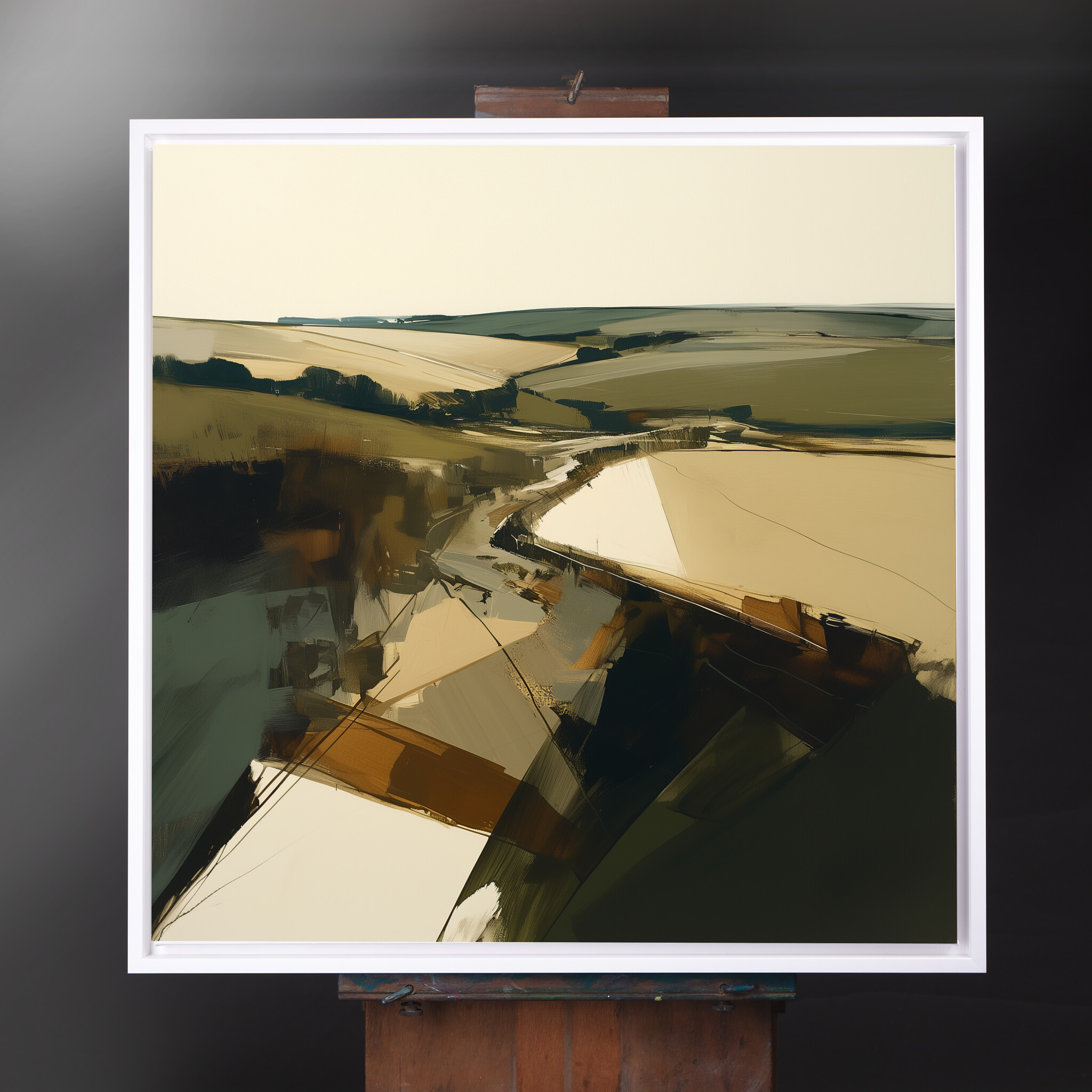 Cornwall Abstract Earth Tones Living Room Wall Art | Modern Landscape Decor - CWF