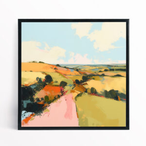 Sussex Abstract Landscape Warm Tones Living Room Wall Art | Earth Tones Decor - BFP