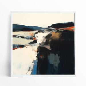 Cornwall Abstract Blue Modern Office Art | Warm Tones Landscape Canvas Print