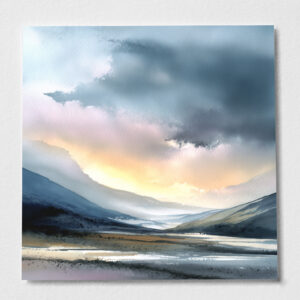 Scottish Highlands Watercolour Pastel Living Room Wall Art | Impressionist Landscape Home Decor