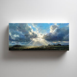 Sussex Countryside Impressionist Blue Sky Living Room Art | Home Decor - C