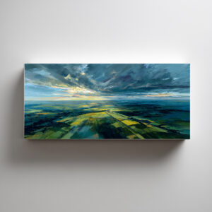 Southdowns From Above Abstract Blue Art | Living Room Wall Art - C