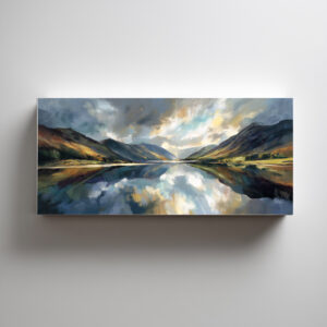 Brothers Water Impressionist Blue Art Living Room Wall Art | Stunning Landscape Canvas - C