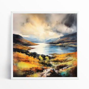 Lake District Impressionist Warm Tones Living Room Wall Art | Elegant Home Decor