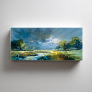 Sussex Sky Impressionist Blue Landscape Living Room Wall Art | Modern Home Decor - C - impressionist, landscape, blue art, living room, bedroom decor