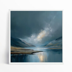 Lake District Impressionist Blue Grey Living Room Wall Art | Captivating Home Decor - WFP