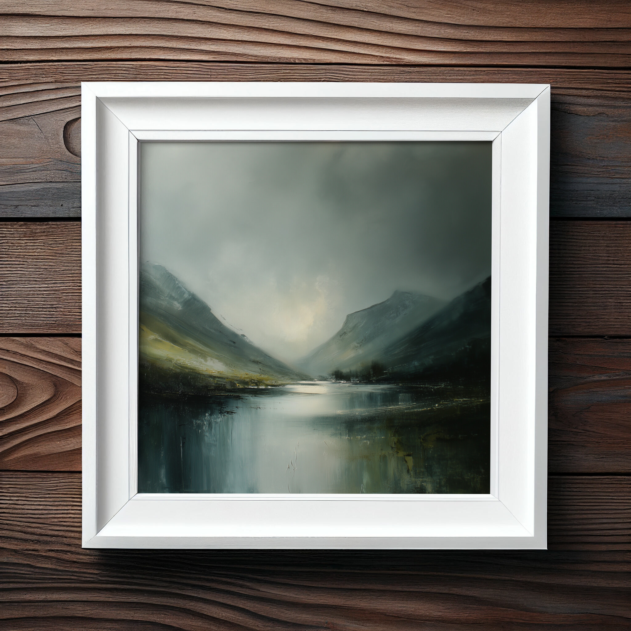 Lake District Abstract Landscape Blue Grey Living Room Wall Art | Scenic Home Decor -  - abstract, landscape, blue art, living room, bedroom decor
