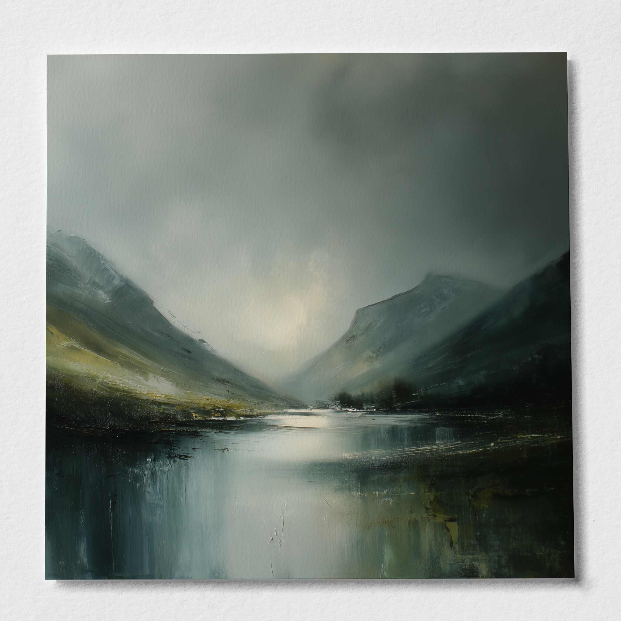 Lake District Abstract Landscape Blue Grey Living Room Wall Art | Scenic Home Decor - P - abstract, landscape, blue art, living room, bedroom decor