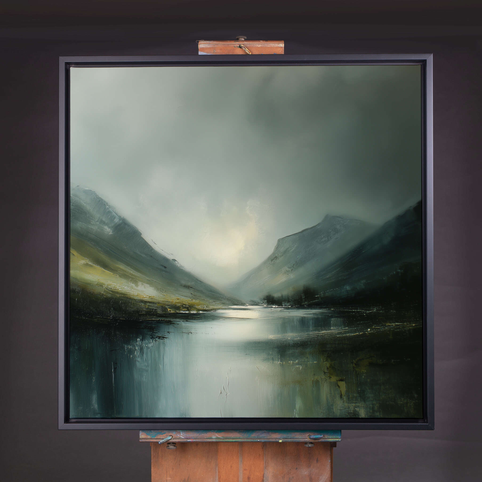 Lake District Abstract Landscape Blue Grey Living Room Wall Art | Scenic Home Decor - CBF - abstract, landscape, blue art, living room, bedroom decor