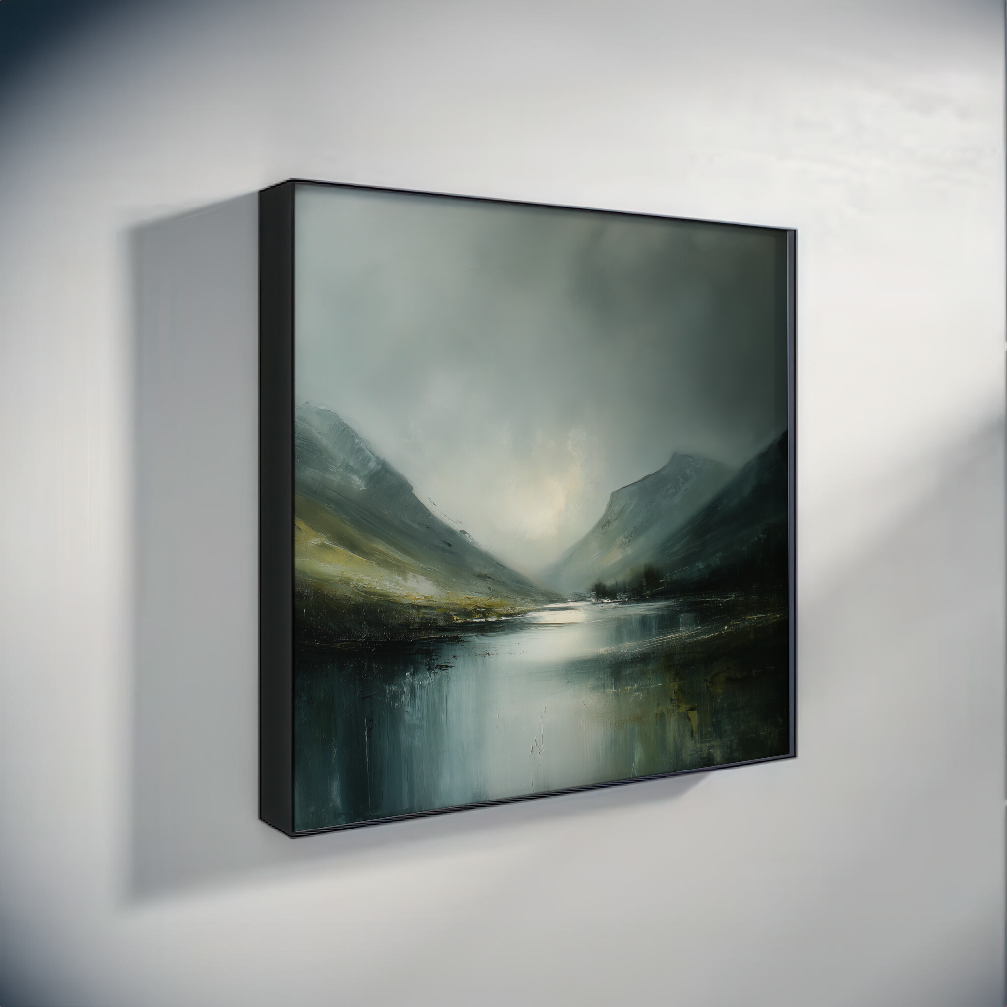 Lake District Abstract Landscape Blue Grey Living Room Wall Art | Scenic Home Decor -  - abstract, landscape, blue art, living room, bedroom decor
