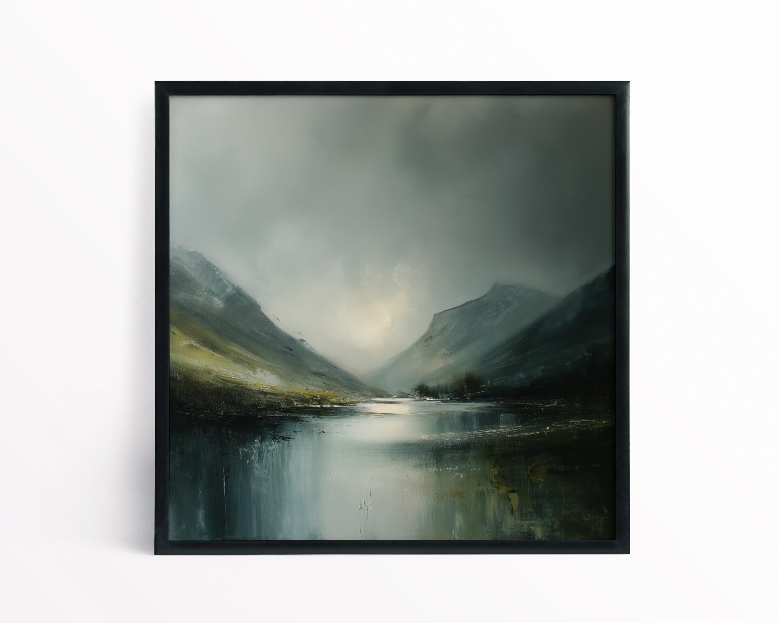 Lake District Abstract Landscape Blue Grey Living Room Wall Art | Scenic Home Decor - BFP - abstract, landscape, blue art, living room, bedroom decor