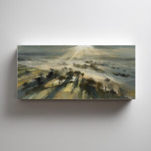 Slayk Abstract Woodland Earth Tones Living Room Wall Art | Modern Landscape Decor - C