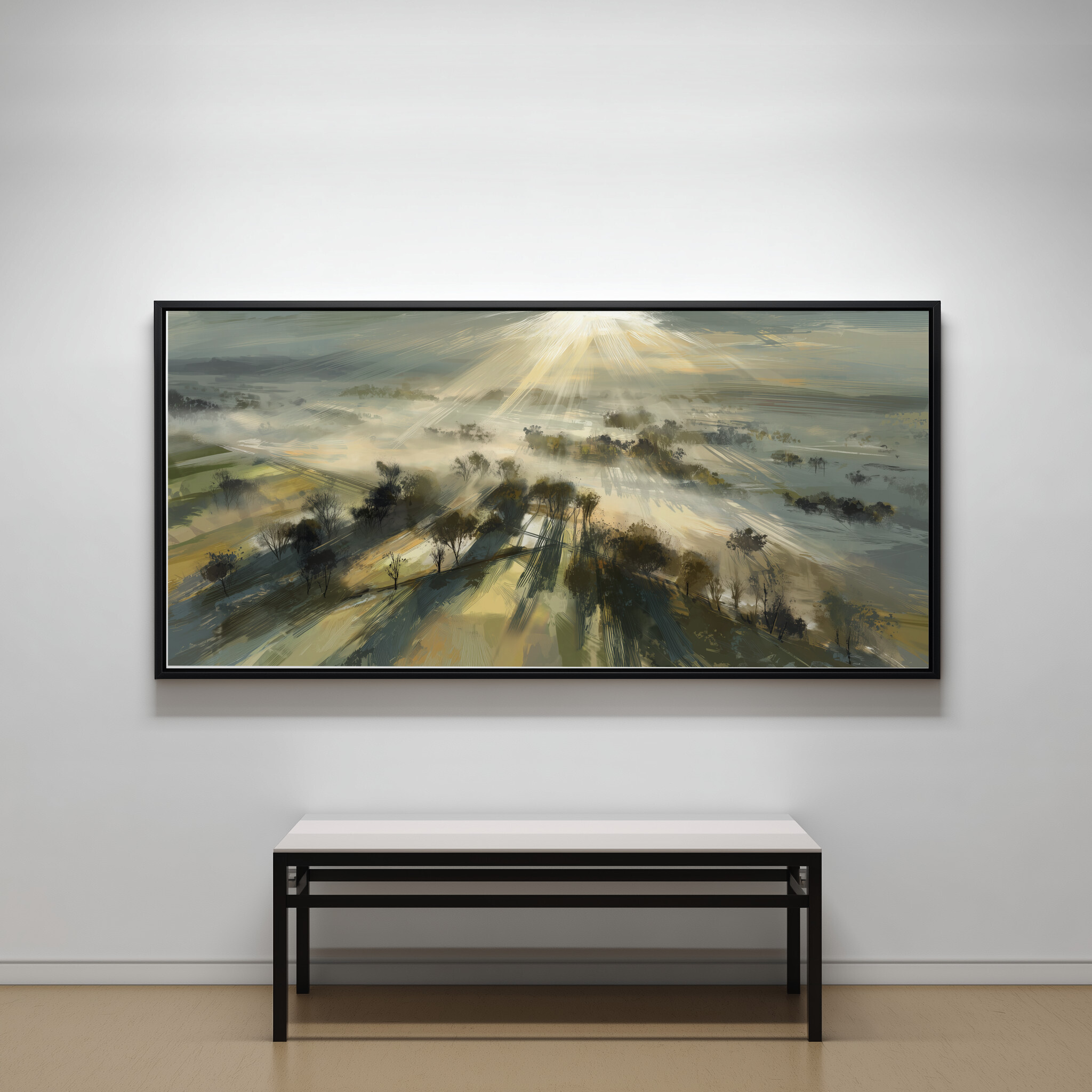 Slayk Abstract Woodland Earth Tones Living Room Wall Art | Modern Landscape Decor - CBF