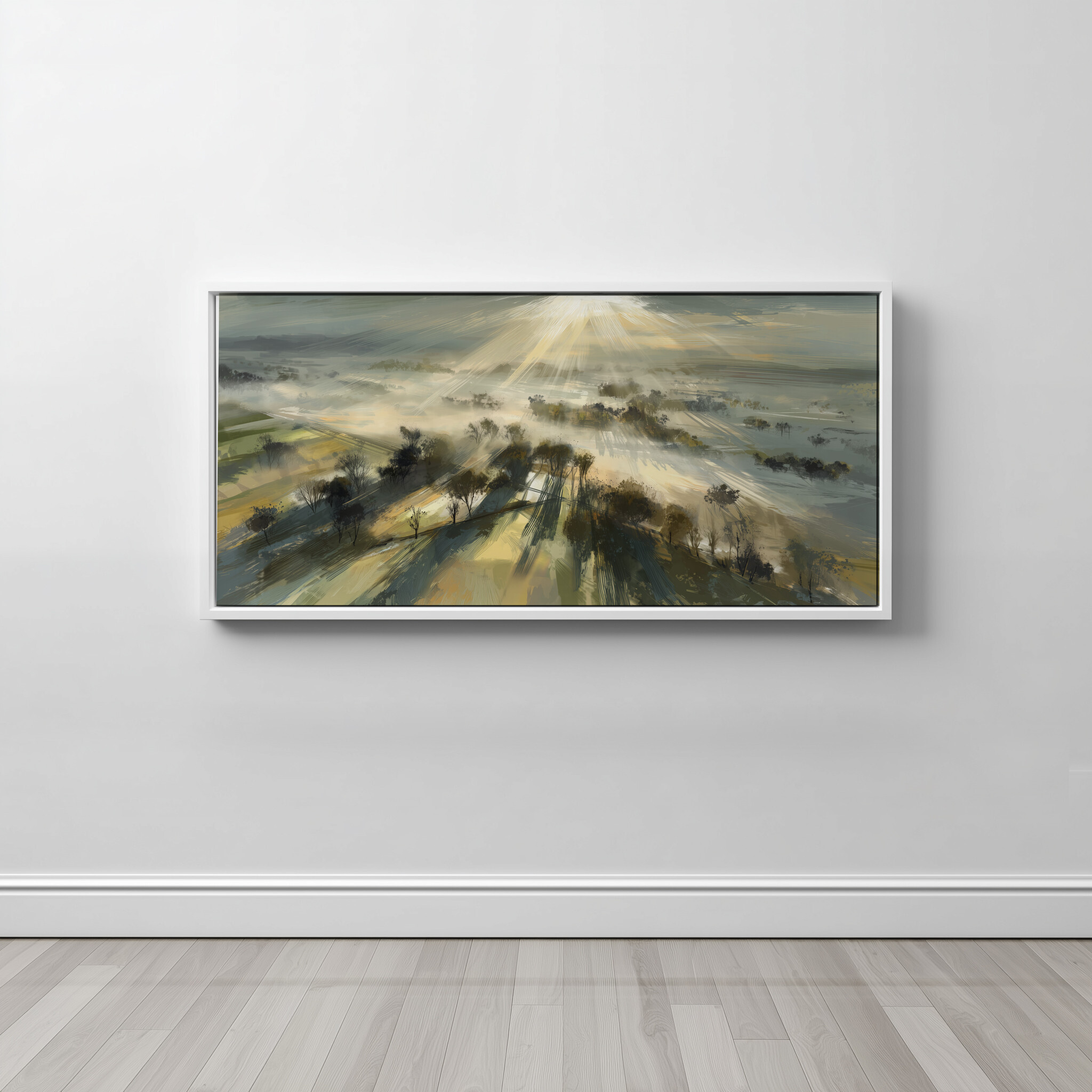 Slayk Abstract Woodland Earth Tones Living Room Wall Art | Modern Landscape Decor - CWF