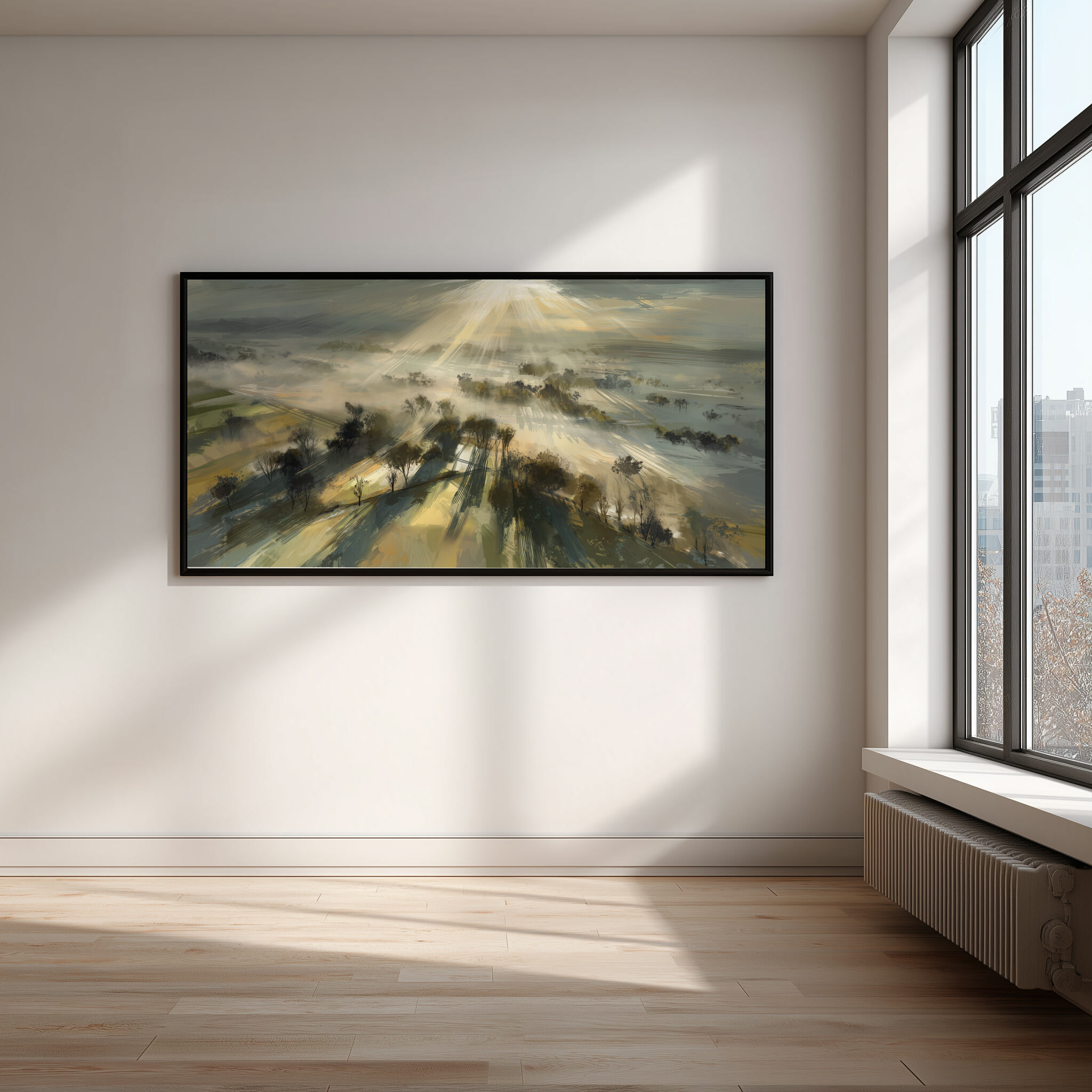 Slayk Abstract Woodland Earth Tones Living Room Wall Art | Modern Landscape Decor - BFP