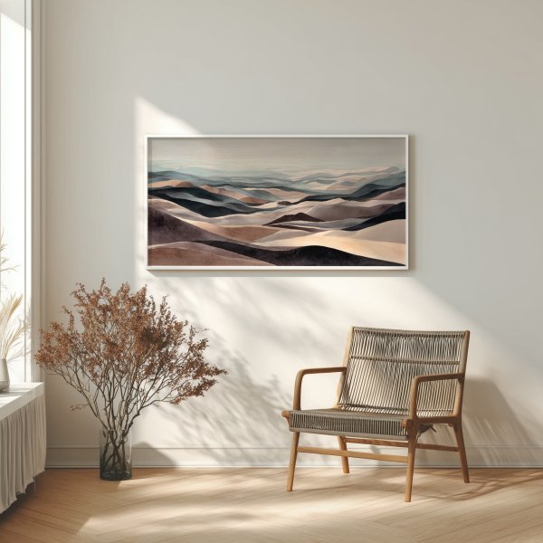 Monahans Sandhills Abstract Neutral Tones Living Room Wall Art | Earthy Landscape Home Decor -  - abstract, landscape, neutral tones, earthy art, living room art