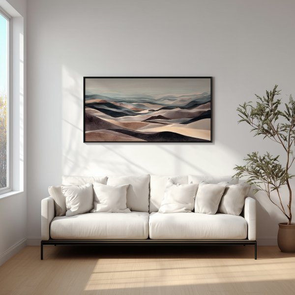Monahans Sandhills Abstract Neutral Tones Living Room Wall Art | Earthy Landscape Home Decor -  - abstract, landscape, neutral tones, earthy art, living room art