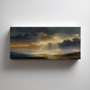 Yellowstone Impressionist Landscape Warm Tones Living Room Wall Art | Modern Home Decor - C - impressionist, landscape, warm tones, living room art, bedroom decor