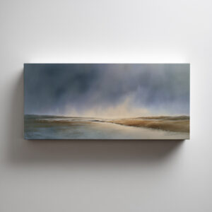 Padre Island Abstract Earth Tones Living Room Art | Blue Landscape Canvas Print - C - abstract, landscape, blue art, earth tones, living room art