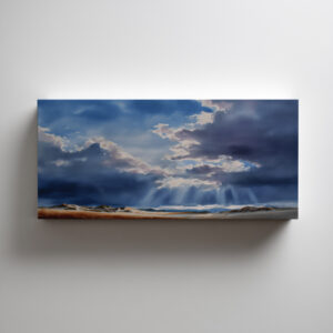 Monahans Sandhills Abstract Blue Living Room Wall Art | Warm Tones Home Decor - C - abstract, landscape, blue art, living room art, bedroom decor